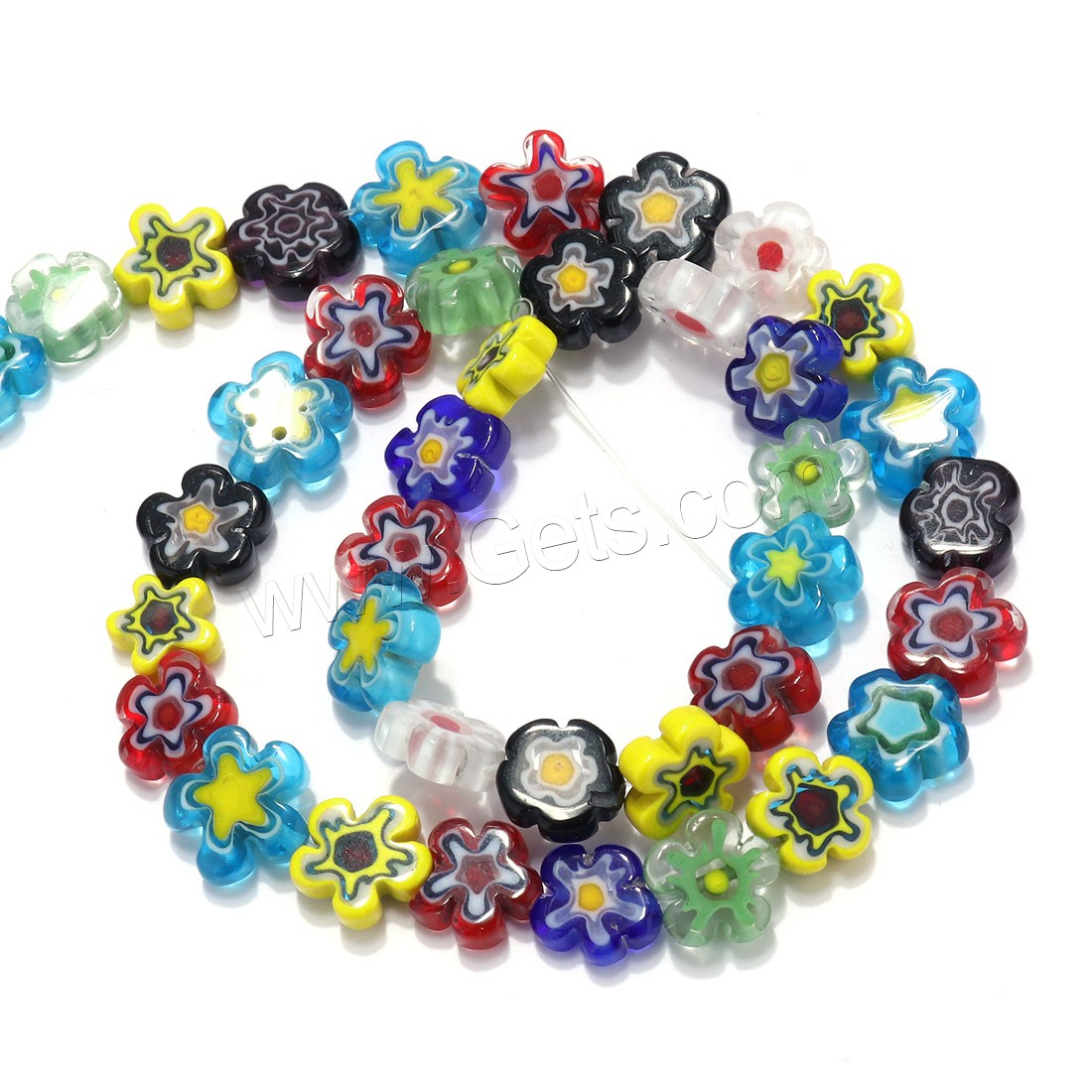 Glass Chevron Beads, Flower, different size for choice, Hole:Approx 1mm, Length:Approx 16 Inch, Sold By Strand