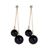 Zinc Alloy Rhinestone Drop Earring, with Glass, gold color plated, for woman & with rhinestone 