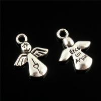 Zinc Alloy Jewelry Pendants, Angel, antique silver color plated, with letter pattern, lead & cadmium free Approx 1mm 