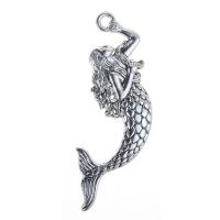 Character Shaped Zinc Alloy Pendants, Mermaid, antique silver color plated, lead & cadmium free Approx 2mm 