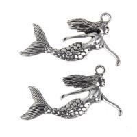 Zinc Alloy Jewelry Pendants, Mermaid, antique silver color plated, lead & cadmium free Approx 1mm 