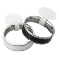 Stainless Steel Couple Ring, Unisex & enamel, mixed colors, 6mm, 6mm, US Ring 