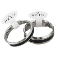 Stainless Steel Couple Ring, Unisex & enamel, original color, 4mm, 6mm, US Ring 