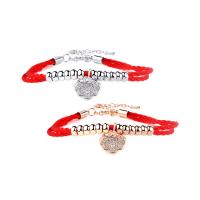 Zinc Alloy Rhinestone Bracelets, with Nylon Cord, plated, for woman & with rhinestone Approx 9 Inch 