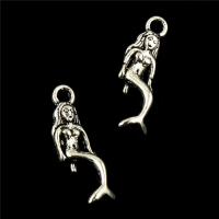 Character Shaped Zinc Alloy Pendants, Mermaid, antique silver color plated, lead & cadmium free Approx 1mm 