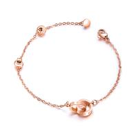 Stainless Steel Chain Bracelets, with 55mm extender chain, Oval, rose gold color plated, with roman number & oval chain & for woman, 10mm Approx 5.5 Inch 