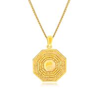 Brass Jewelry Necklace, with 55mm extender chain, Octagon, gold color plated, Singapore chain & for woman, nickel, lead & cadmium free, 21mm Approx 17.7 Inch 