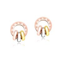 Stainless Steel Drop Earring, Donut, plated, with letter pattern & for woman, 10mm 