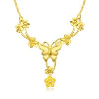 Brass Jewelry Necklace, Flower, gold color plated, valentino chain & for woman, nickel, lead & cadmium free Approx 17.7 Inch 