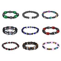 Gemstone Healing Bracelet, with Non Magnetic Hematite & Zinc Alloy, plated, Unisex Approx 7-8.5 Inch 