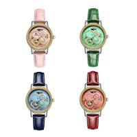 SENORS® Women Jewelry Watch, Leather, with Glass & Stainless Steel & Zinc Alloy, Chinese movement, plated, Life water resistant & adjustable & for woman & with rhinestone Approx 9 Inch 