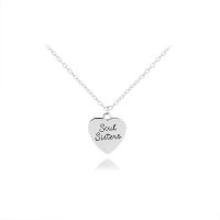 Enamel Zinc Alloy Necklace, Heart, silver color plated, oval chain & for woman Approx 20 Inch 