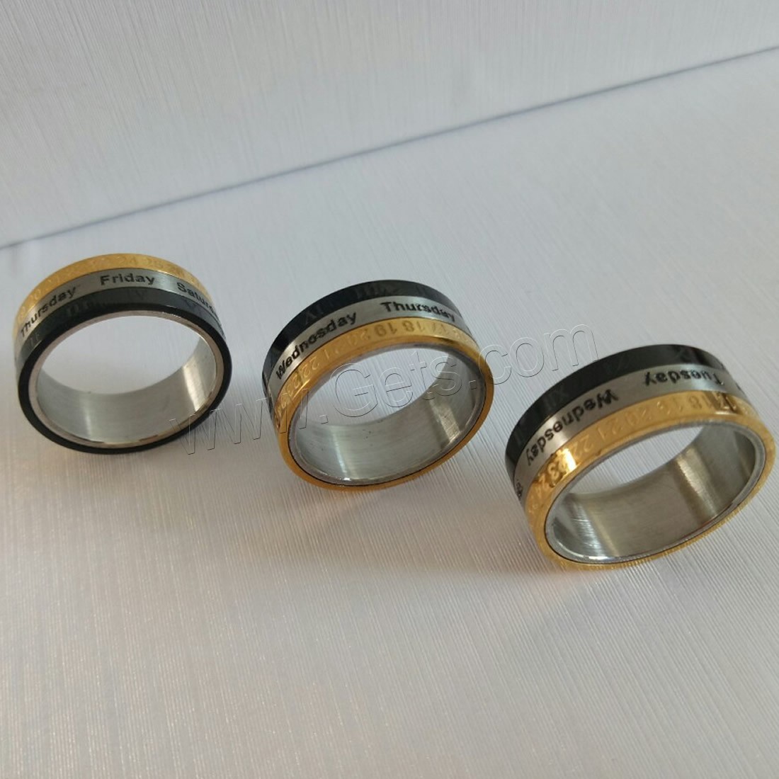 Stainless Steel Finger Ring, plated, Unisex & different size for choice & with letter pattern, Sold By PC