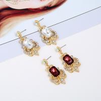Zinc Alloy Drop Earring, with Crystal, stainless steel post pin, gold color plated, for woman lead & cadmium free 