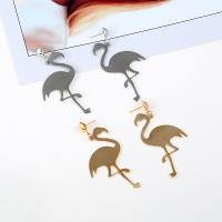 Zinc Alloy Drop Earring, stainless steel post pin, Crane, plated, for woman lead & cadmium free 