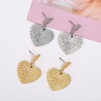 Zinc Alloy Drop Earring, stainless steel post pin, Heart, plated & for woman, lead & cadmium free 