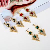 Glass Zinc Alloy Earring, with Glass, stainless steel post pin, gold color plated & for woman & with rhinestone lead & cadmium free 
