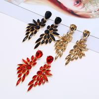 Glass Zinc Alloy Earring, with Glass, stainless steel post pin, gold color plated & for woman lead & cadmium free 