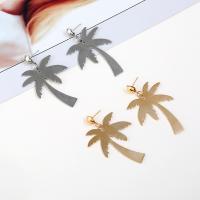 Zinc Alloy Drop Earring, stainless steel post pin, Palm Tree, plated, for woman lead & cadmium free, 55mm 