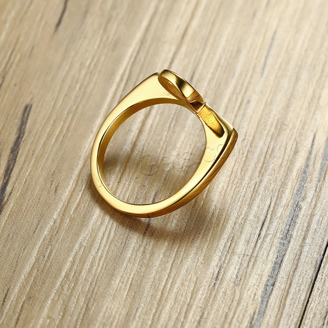Stainless Steel Finger Ring, gold color plated, different size for choice & for woman, 22.6mm, Sold By PC