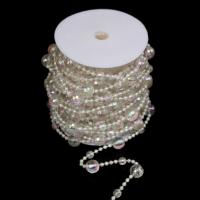 Acrylic Bead Garland Strand, AB color plated, clear, 14mm, Approx 
