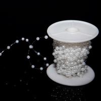 ABS-Kunststoff-Perlen Perle Seil, weiß, 4mm, ca. 75m/Spule, verkauft von Spule