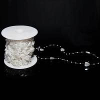 ABS-Kunststoff-Perlen Perle Seil, weiß, 13mm, ca. 60m/Spule, verkauft von Spule