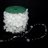 ABS-Kunststoff-Perlen Perle Seil, weiß, 15x16mm, ca. 30m/Spule, verkauft von Spule