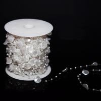 ABS-Kunststoff-Perlen Perle Seil, weiß, 12mm, ca. 60m/Spule, verkauft von Spule