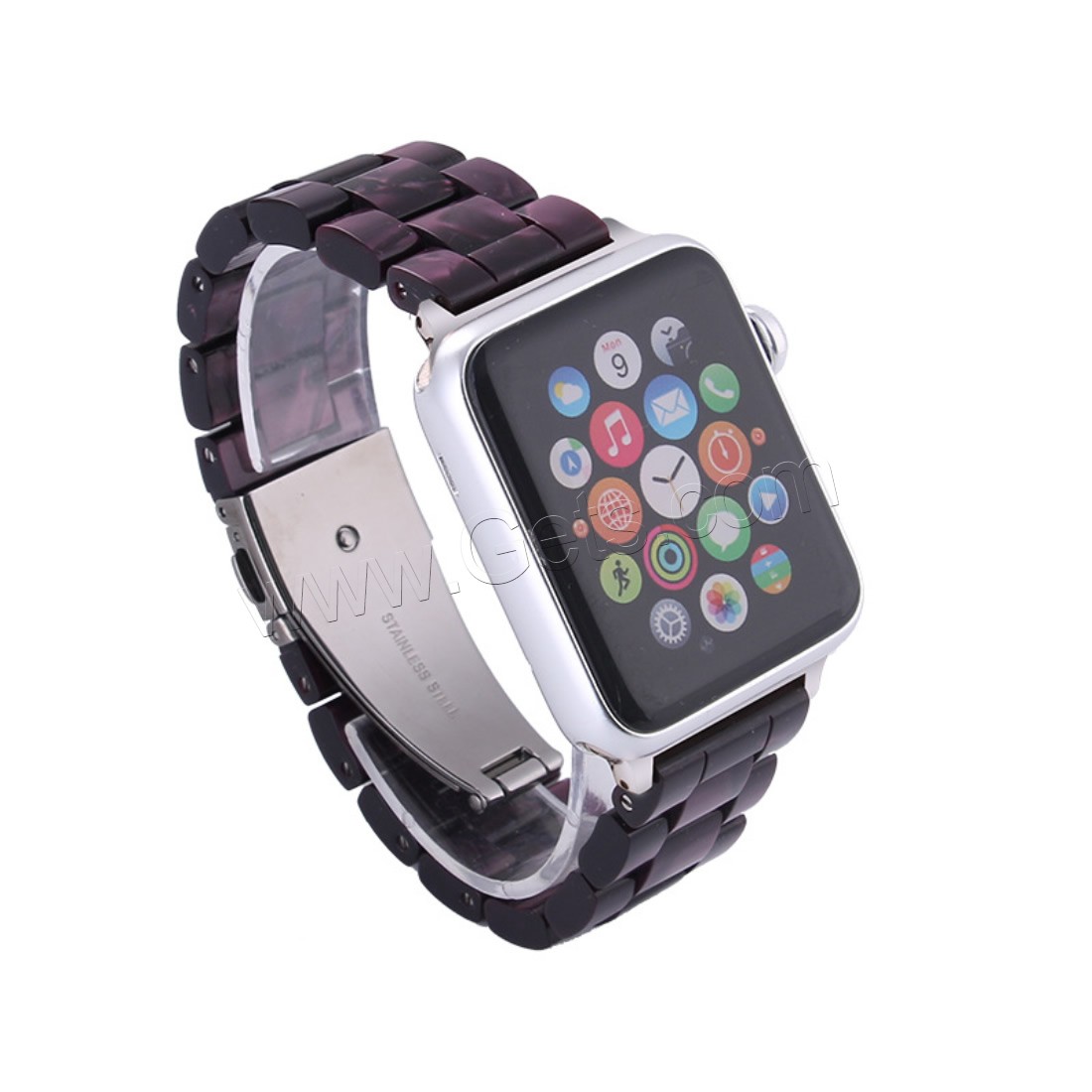 resina Venda de reloj, con acero inoxidable, para Apple Watch & unisexo & diverso tamaño para la opción, más colores para la opción, longitud:aproximado 7 Inch, Vendido por Sarta