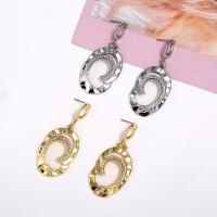 Zinc Alloy Rhinestone Drop Earring, stainless steel post pin, plated, for woman & with rhinestone, lead & cadmium free 