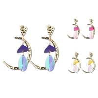 Zinc Alloy Drop Earring, with Acrylic, stainless steel post pin, gold color plated, for woman lead & cadmium free 
