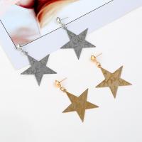 Zinc Alloy Drop Earring, stainless steel post pin, Star, plated, for woman lead & cadmium free 