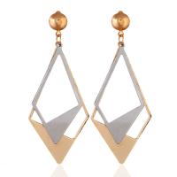 Zinc Alloy Drop Earring, stainless steel post pin, plated, for woman, lead & cadmium free, 70mm 