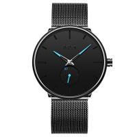 BIDEN® Watch Collection, Stainless Steel, with Glass & Zinc Alloy, Japanese movement, black ionic, Life water resistant & for man Approx 8.5 Inch 