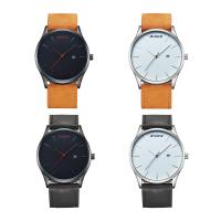BIDEN® Watch Collection, Leather, with Glass & Stainless Steel & Zinc Alloy, Japanese movement, plated, Life water resistant & Unisex & adjustable Approx 9 Inch 