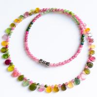 Tourmaline Necklace, with Zinc Alloy, 3.5mm Approx 0.5mm Approx 17.7 Inch 