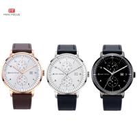 MINIFOCUS® Watch Collection, Cowhide, with zinc alloy dial & Glass & Stainless Steel, plated, adjustable & for man & waterproof 20mm Approx 9.8 Inch 