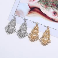 Zinc Alloy Rhinestone Drop Earring, stainless steel post pin, plated, for woman lead & cadmium free 