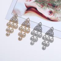 Zinc Alloy Rhinestone Drop Earring, stainless steel post pin, plated, for woman & with rhinestone lead & cadmium free 