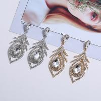 Zinc Alloy Rhinestone Drop Earring, with Glass, stainless steel post pin, plated, for woman lead & cadmium free, 78mm 