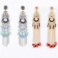 Fashion Fringe Earrings, Zinc Alloy, with Glass Seed Beads, stainless steel post pin, Tassel, plated, for woman lead & cadmium free 