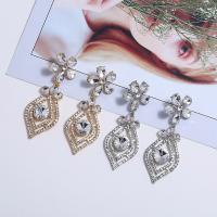 Glass Zinc Alloy Earring, with Glass, stainless steel post pin, plated, for woman lead & cadmium free 