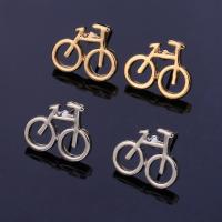 Zinc Alloy Stud Earring, stainless steel post pin, Bike, plated, for woman lead & cadmium free, 13mm 