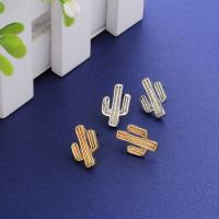 Zinc Alloy Stud Earring, stainless steel earring hook, Opuntia Stricta, plated, for woman lead & cadmium free, 17mm 