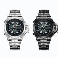 BIDEN® Watch Collection, Stainless Steel, with Glass & Zinc Alloy, Japanese movement, plated, Life water resistant & LED & for man & luminated Approx 9 Inch 