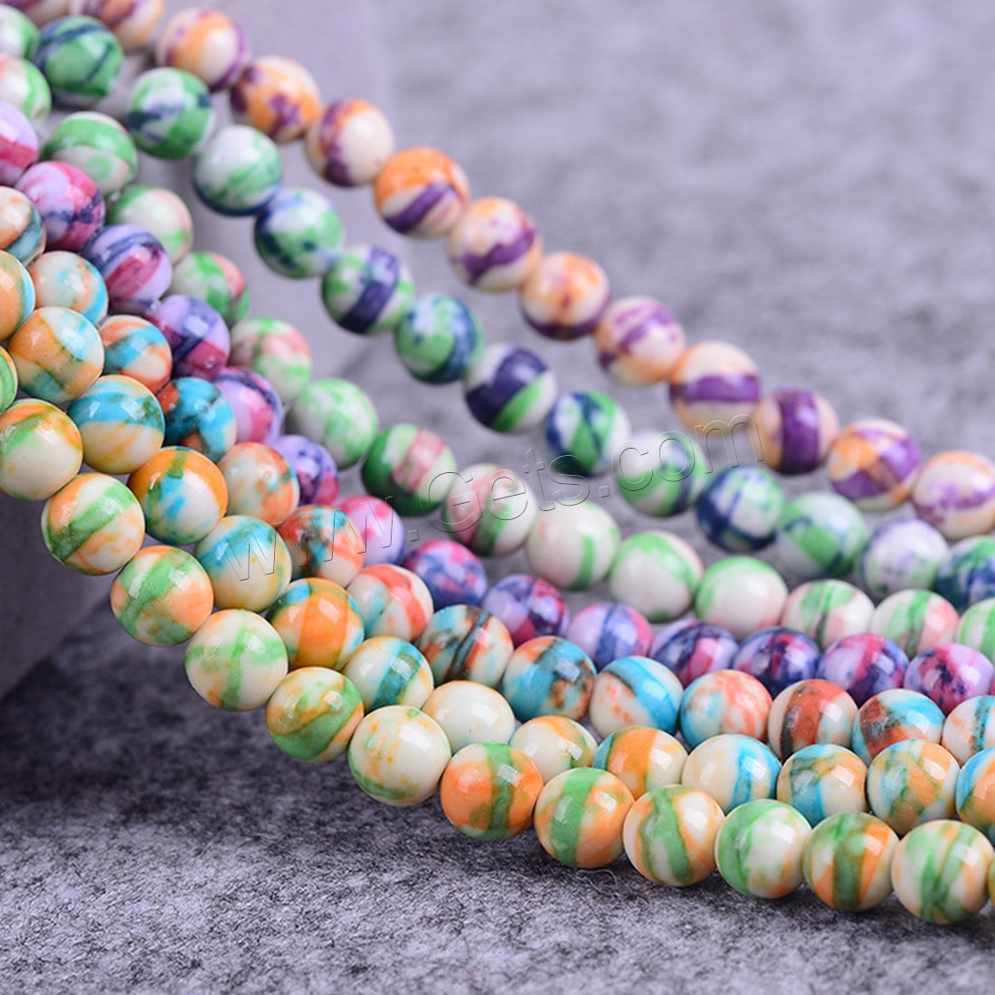 Rain Flower Stone Beads, Round, different size for choice, Length:Approx 15.3 Inch, Sold By Strand