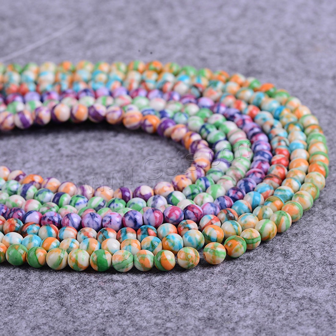 Rain Flower Stone Beads, Round, different size for choice, Length:Approx 15.3 Inch, Sold By Strand