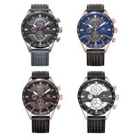 MINIFOCUS® Watch Collection, Leather, with Glass & Stainless Steel & Zinc Alloy, plated, Life water resistant & adjustable & for man & luminated Approx 10 Inch 