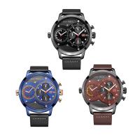 MINIFOCUS® Watch Collection, Leather, with Glass & Stainless Steel & Zinc Alloy, Japanese movement, plated, Life water resistant & adjustable & for man & luminated Approx 10 Inch 